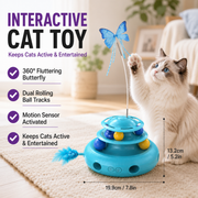 3-in-1 Interactive Automatic Cat Toy | Butterfly Teaser & Rolling Ball Cat Toy