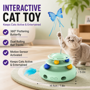 3-in-1 Interactive Automatic Cat Toy | Butterfly Teaser & Rolling Ball Cat Toy