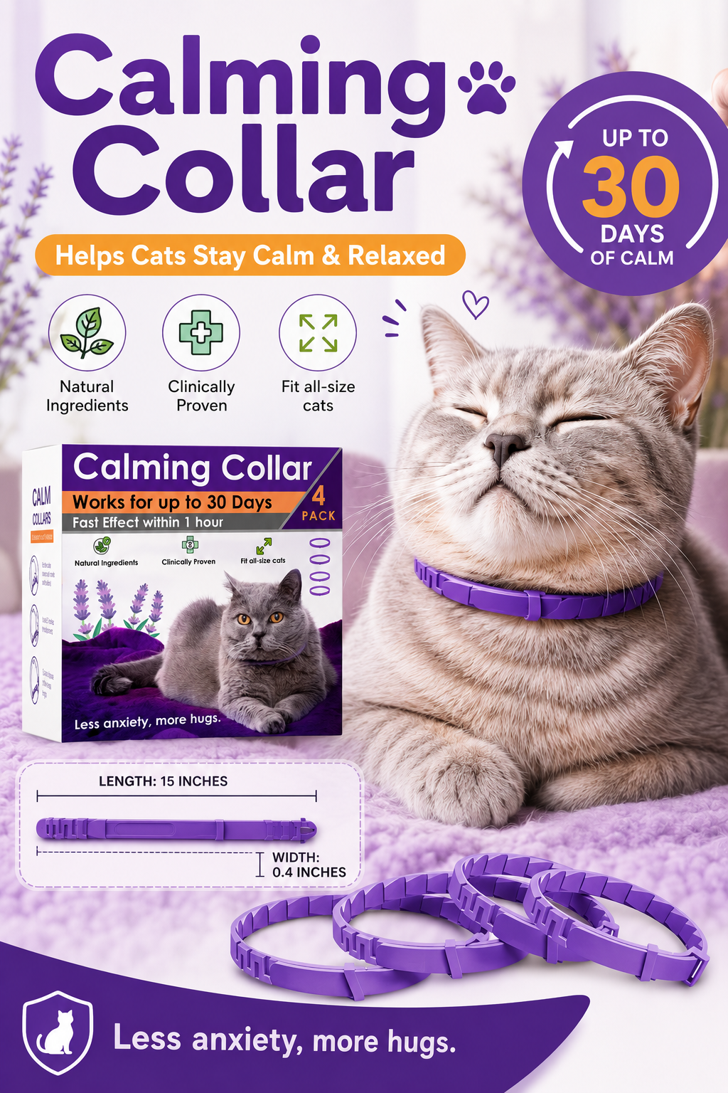 Natural Calming Pet Collar | Anxiety Relief for Dogs & Cats